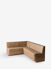 Easton Faux Leather Tan Easy Clean Anderson Storage Left Hand Corner Dining Bench - Image 8 of 11
