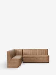 Easton Faux Leather Tan Easy Clean Anderson Storage Left Hand Corner Dining Bench - Image 9 of 11