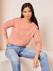 Lipsy Pink Round Neck Sweatshirt - Image 1 of 4