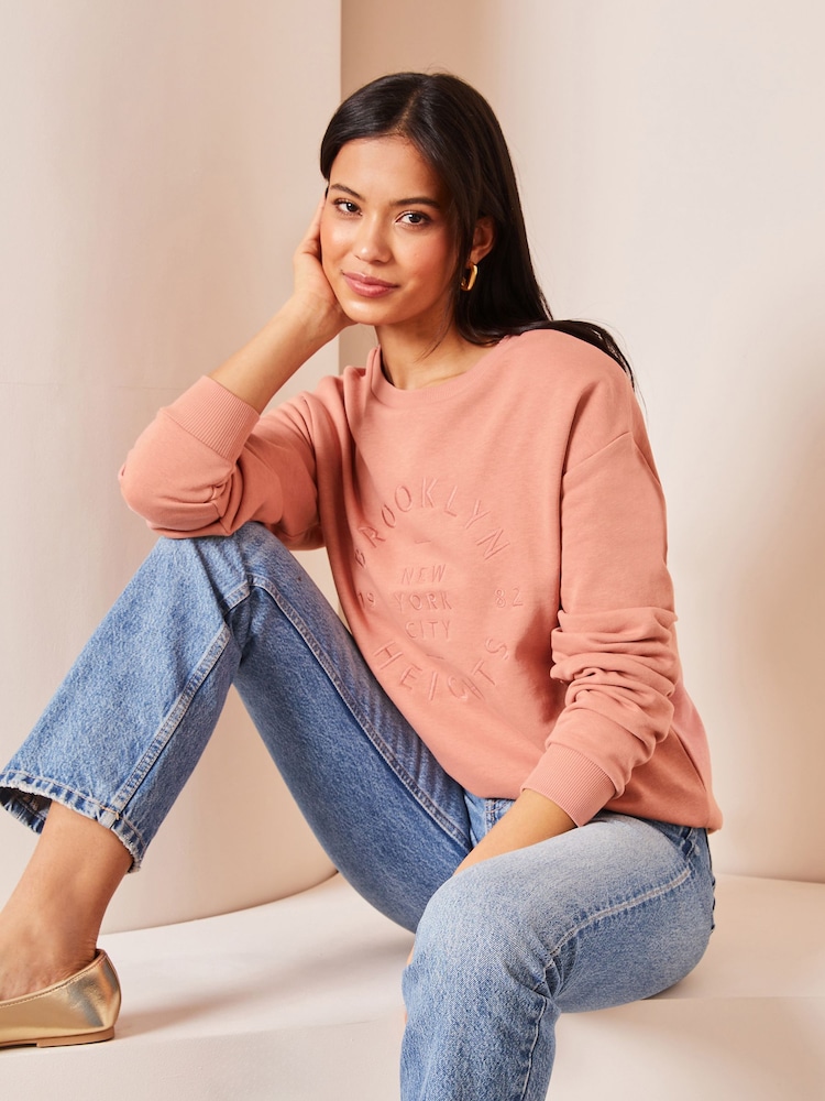 Lipsy Pink Round Neck Sweatshirt - Image 4 of 4
