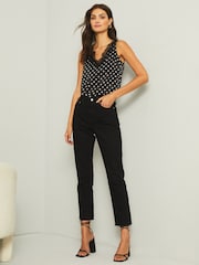 Lipsy Black White V Neck Cami Vest Top - Image 3 of 4