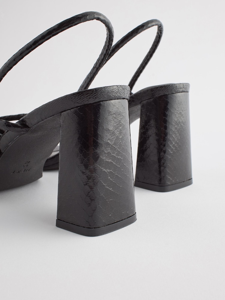 Black Forever Comfort® Knotted Block Heel Sandals - Image 9 of 9 Black Forever Comfort® Knotted Block Heel Sandals - Image 9 of 9