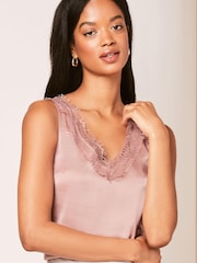 Lipsy Pink V Neck Cami Vest Top - Image 4 of 4