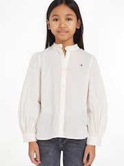 Tommy Hilfiger Kids White Frill Collar White Shirt - Image 1 of 1
