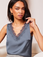 Lipsy Blue V Neck Cami Vest Top - Image 4 of 4