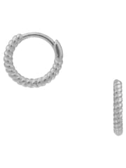 Orelia London Rope Mini Micro Hoop Earrings - Image 1 of 1