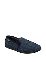 Dunlop Blue Mens Twin Gusset Full Slippers - Image 1 of 4