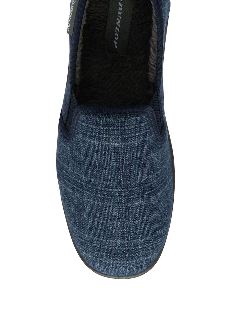 Dunlop Blue Mens Twin Gusset Full Slippers - Image 4 of 4