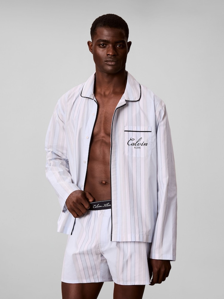 Calvin Klein Button-Down Cotton Poplin Pyjama Shirt - صورة 1 من 6 Calvin Klein Button-Down Cotton Poplin Pyjama Shirt - صورة 1 من 6