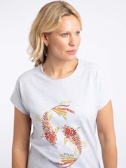 Weird Fish Grey Fern Koi Carp Front Print Graphic T-Shirt - Image 4 of 6