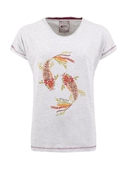 Weird Fish Grey Fern Koi Carp Front Print Graphic T-Shirt - Image 5 of 6