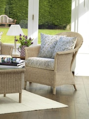 Laura Ashley Natural Garden Bewley Indoor Rattan Chair with Willow Leaf Hedgerow Cushions - Image 1 of 2
