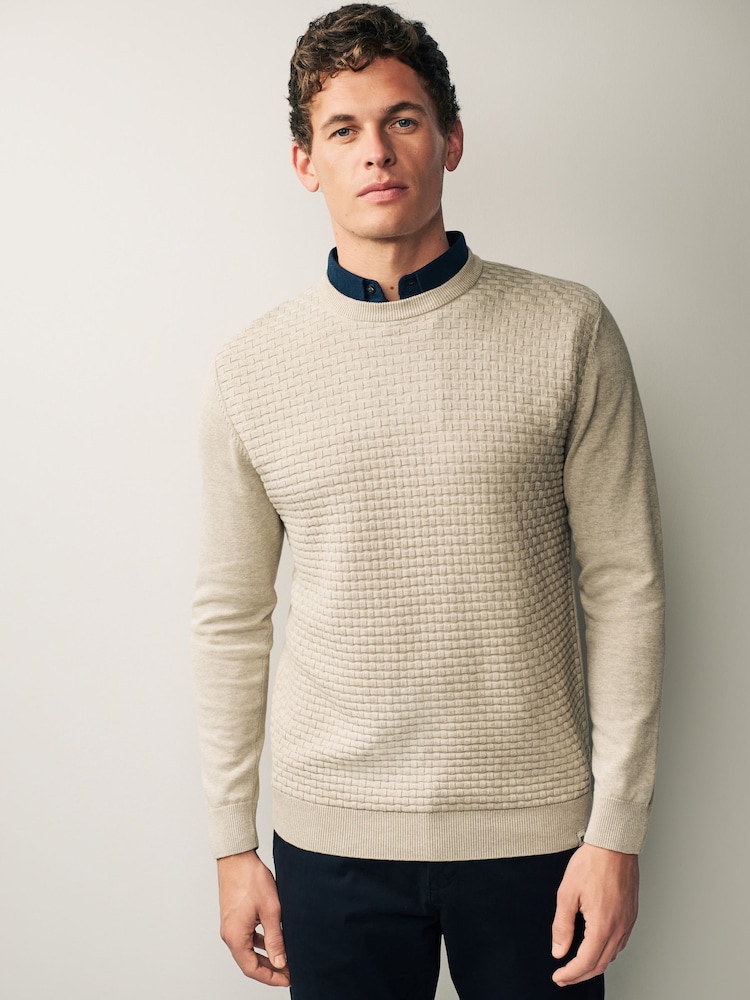 Texture neutre - Regular 100% Cotton Mock Chemises Pull - Image 4 of 11