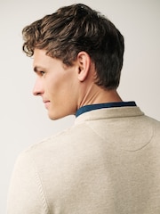 Neutral Texture Crew Neck Regular 100% Cotton Mock Shirt Jumper - Image 5 of 11