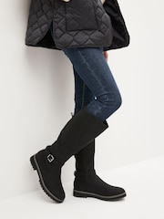 Schwarz - Forever Comfort® Kniehohe Stiefel mit Schnalle - Bild 1 von 7