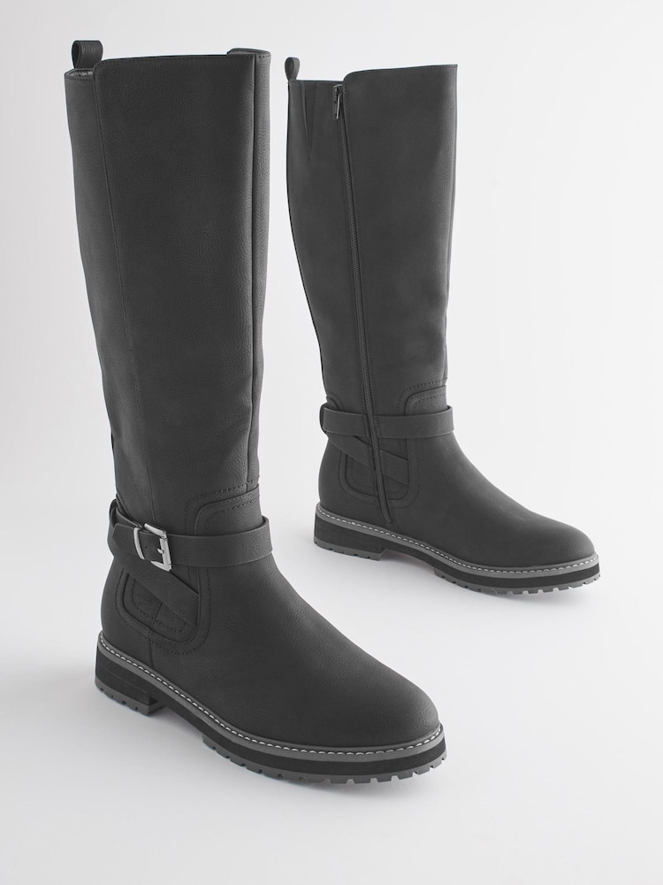 Schwarz - Forever Comfort® Kniehohe Stiefel mit Schnalle - Bild 2 von 7