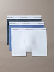 নীল - Calvin Klein Icon Cotton Stretch Boxer Trunks 3 Pack - 1এর মধ্যে 1 ছবি
