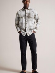 Ted Baker Cream Galmoy Regular Large Flower Shirt - Image 1 of 6
