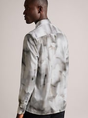 Ted Baker Cream Galmoy Regular Large Flower Shirt - Image 2 of 6