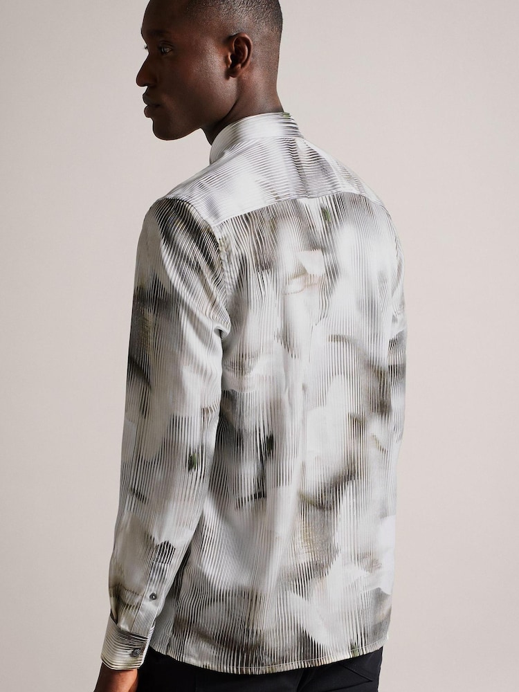 Ted Baker Cream Galmoy Regular Large Flower Shirt - Image 2 of 6