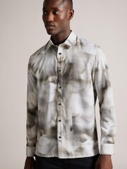 Ted Baker Cream Galmoy Regular Large Flower Shirt - Image 3 of 6