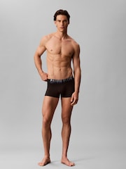 Calvin Klein Grey/Red/Blue Graphic Monogram Cotton Stretch Trunks 3 Pack - Image 2 of 6
