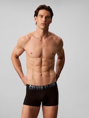 Calvin Klein Grey/Red/Blue Graphic Monogram Cotton Stretch Trunks 3 Pack - Image 3 of 6