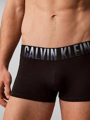 Calvin Klein Grey/Red/Blue Graphic Monogram Cotton Stretch Trunks 3 Pack - Image 5 of 6