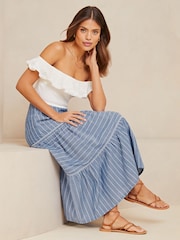Lipsy Blue Two Tiered Maxi Skirt - Image 1 of 4