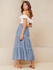 Lipsy Blue Two Tiered Maxi Skirt - Image 2 of 4