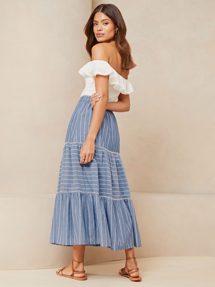 Lipsy Blue Two Tiered Maxi Skirt - Image 2 of 4