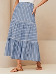 Lipsy Blue Two Tiered Maxi Skirt - Image 3 of 4