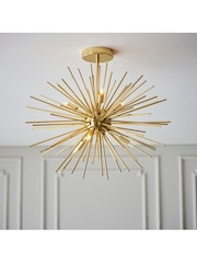 Gallery Brass Drake 6 Bulb Ceiling Light - Image 1 of 3