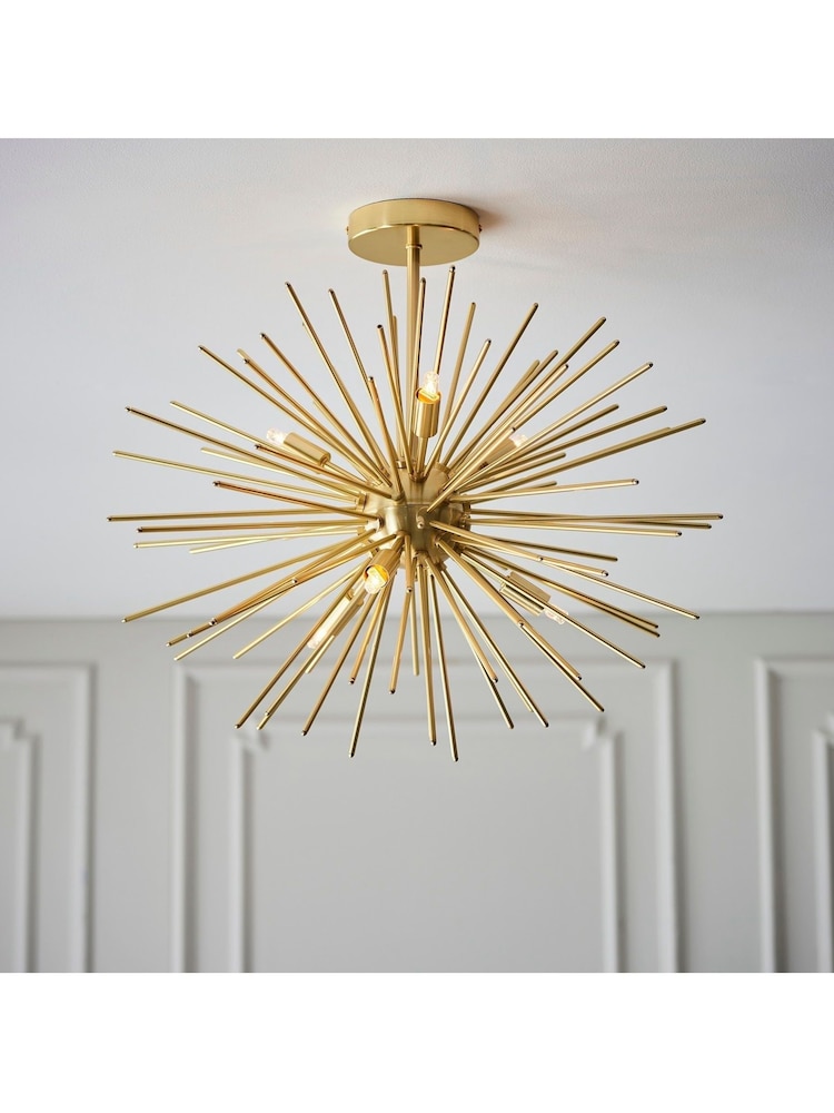 Gallery Brass Drake 6 Bulb Ceiling Light - Image 1 of 3