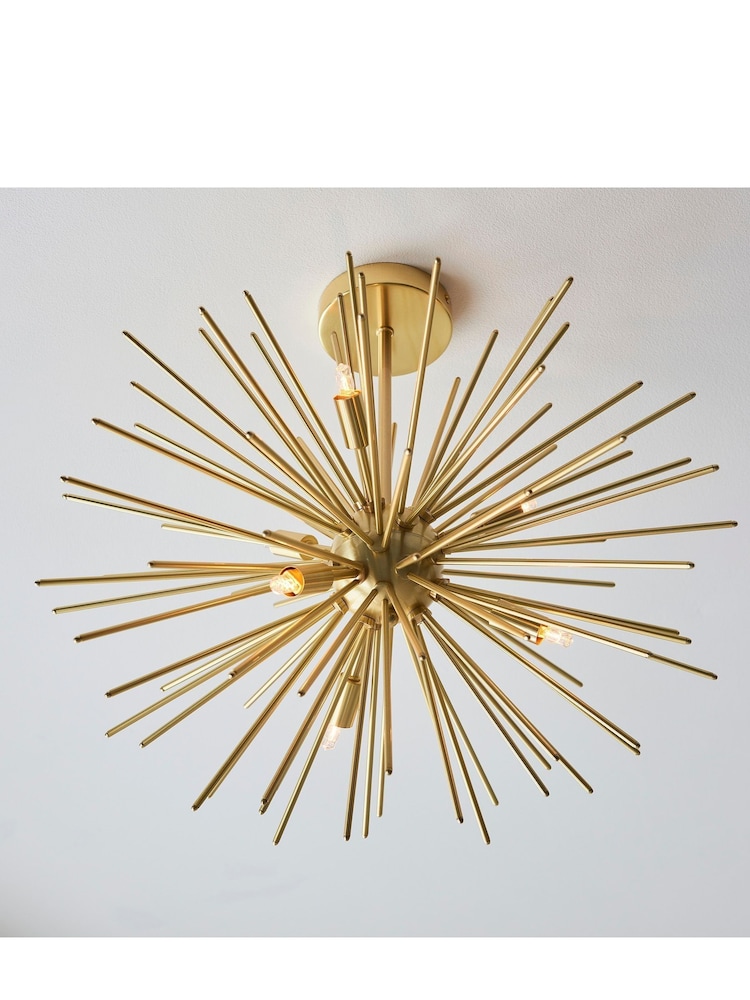 Gallery Brass Drake 6 Bulb Ceiling Light - Image 2 of 3