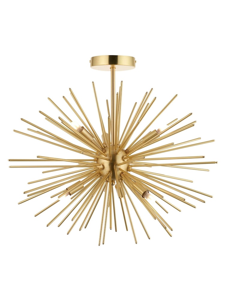 Gallery Brass Drake 6 Bulb Ceiling Light - Image 3 of 3
