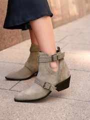 Mink Brown Forever Comfort® Stud Detail Cut-Out Ankle Boots - Image 1 of 9