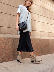 Mink Brown Forever Comfort® Stud Detail Cut-Out Ankle Boots - Image 2 of 9