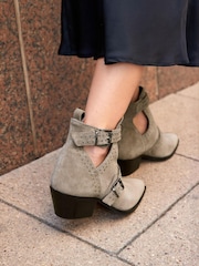 Mink Brown Forever Comfort® Stud Detail Cut-Out Ankle Boots - Image 3 of 9