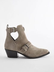 Mink Brown Forever Comfort® Stud Detail Cut-Out Ankle Boots - Image 6 of 9