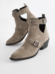Mink Brown Forever Comfort® Stud Detail Cut-Out Ankle Boots - Image 8 of 9