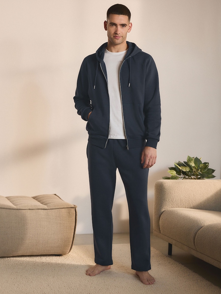 Navy Blue Zip Through Hoodie - Image 2 of 6
