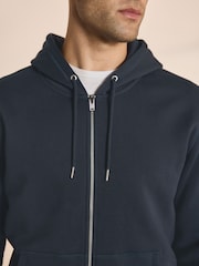 Navy Blue Zip Through Hoodie - Image 5 of 6