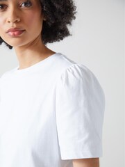 LK Bennett White Cotton Issy 100% Cotton T-Shirt - Image 3 of 5