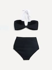 Linzi Black Palma Bandeau Halter Neck High Rise Bikini - Image 4 of 6