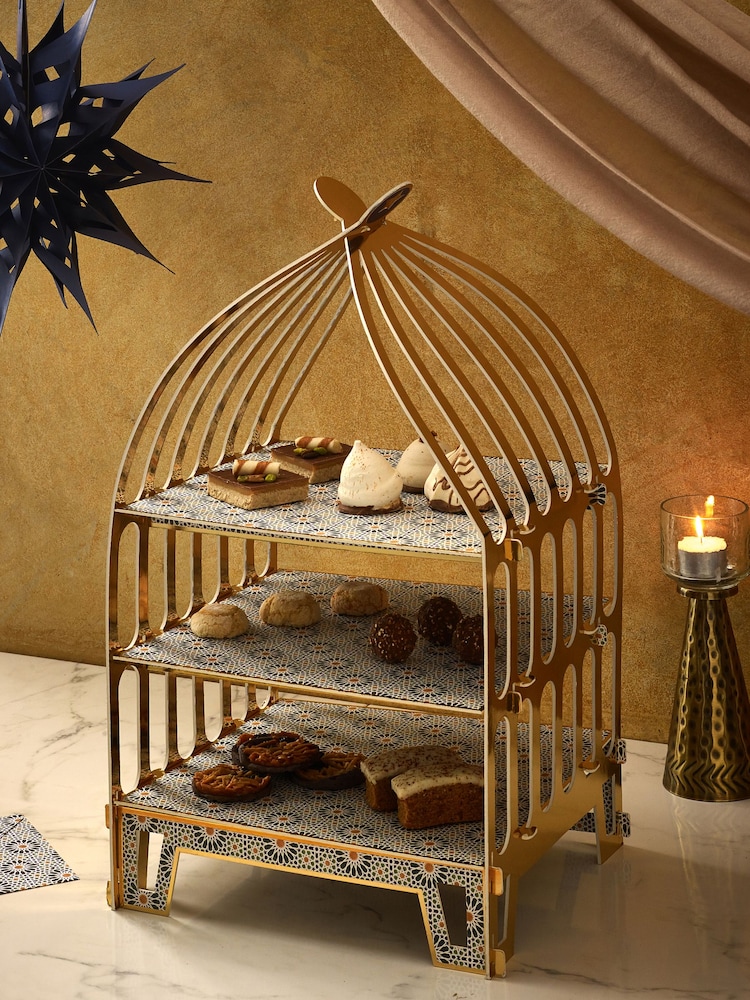 Gold Eid 3 Tier Cake Stand - Image 1 of 4