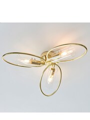 Gallery Home Polished Brass Jasper 3 Bulb Ceiling Light - Image 2 of 3