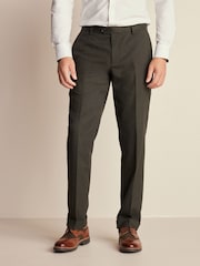 Green Tailored Fit Herringbone Suit Trousers - Image 1 of 9