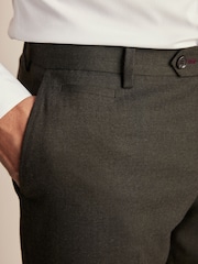 Green Tailored Fit Herringbone Suit Trousers - Image 4 of 9