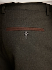 Green Tailored Fit Herringbone Suit Trousers - Image 5 of 9